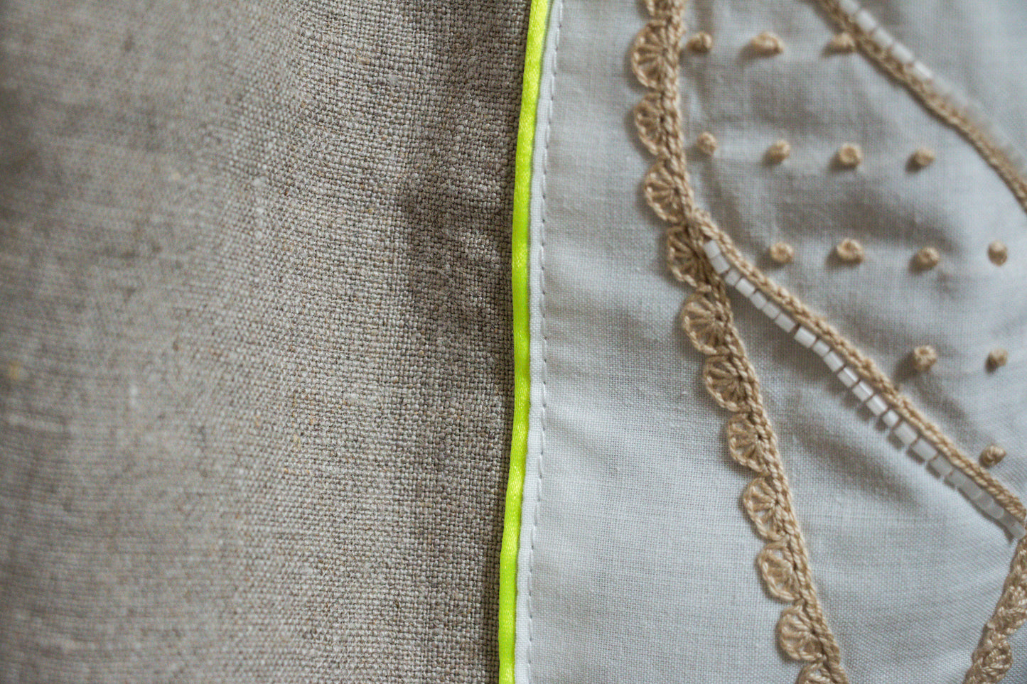 sac en lin brodé main