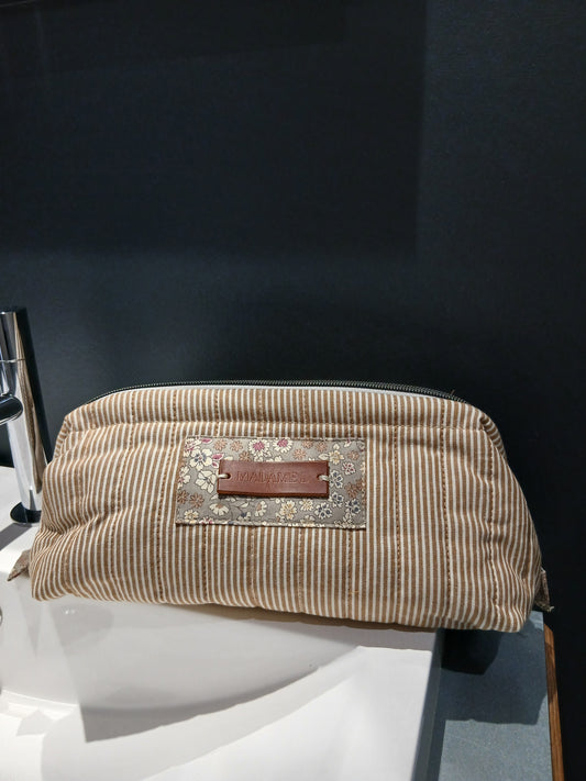 Trousse Matelassée Rayée — Lignes Intemporelles