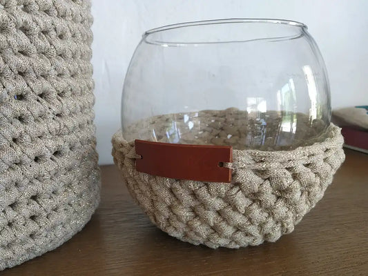 Vase boule déco crochet